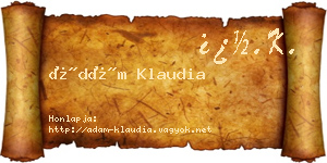 Ádám Klaudia névjegykártya