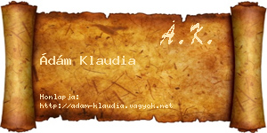 Ádám Klaudia névjegykártya