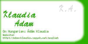 klaudia adam business card