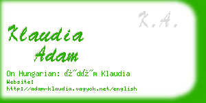 klaudia adam business card